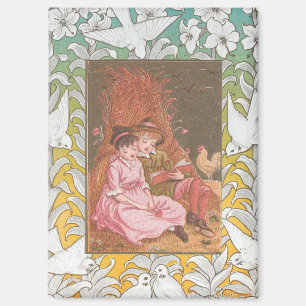 Antique VIctorian Era Valentine's Day Card, 1876 Magnet