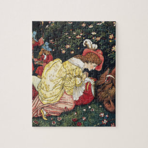Antique Victorian Fairy Tale Beauty and the Beast Jigsaw Puzzle