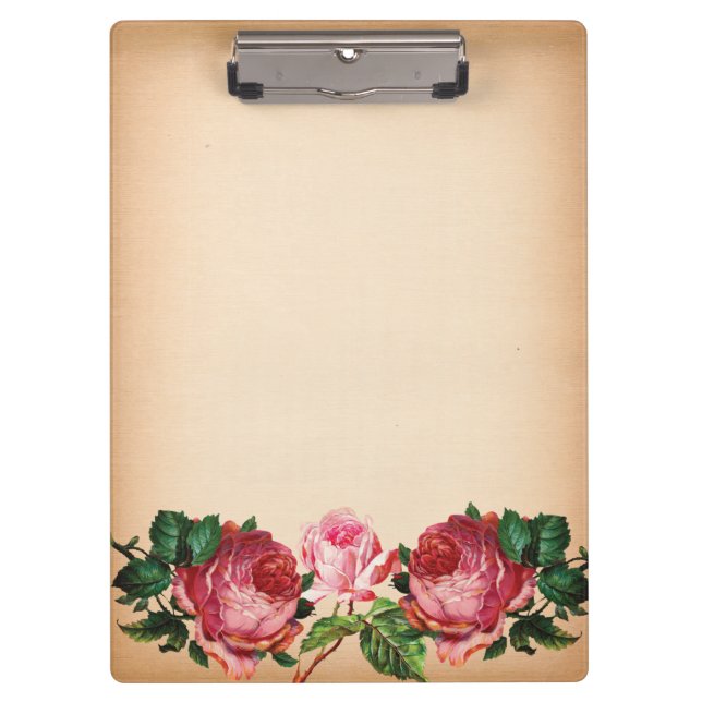 Antique Victorian Floral Florist Stylist Business Clipboard (Front)