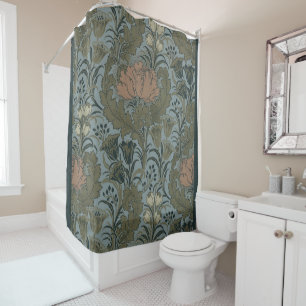 Antique Victorian Floral Pattern Sage Terracota