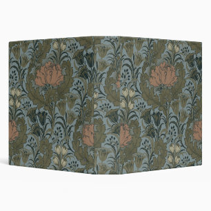 Antique Victorian Floral Pattern Sage Terracota Binder