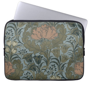 Antique Victorian Floral Pattern Sage Terracota Laptop Sleeve
