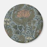 Antique Victorian Floral Pattern Sage Terracota