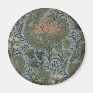 Antique Victorian Floral Pattern Sage Terracota Magnet