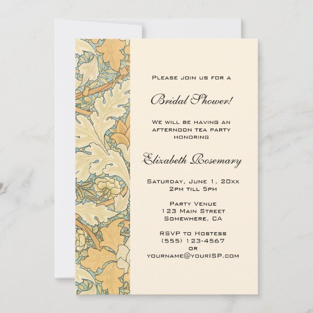 Antique Victorian Flowers Floral Bridal Shower Invitation (Front)