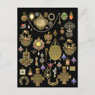 Antique Victorian, nouveau and deco Jewellery art  Postcard