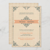 Antique Victorian Style Vintage Wedding Invitation (Front/Back)