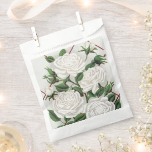 Antique Victorian White Climbing Rose Garden Favour Bag