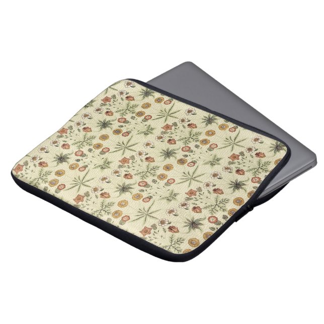 Antique Victorian William Morris Garden Flowers Laptop Sleeve (Front Top)