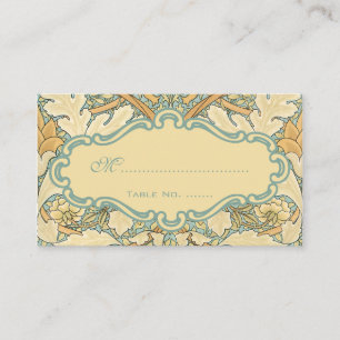 Antique Victorian William Morris St. James Floral Place Card