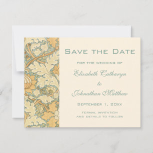 Antique Victorian William Morris St. James Floral Save The Date
