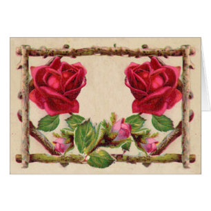 Antique victorienne vintage ancienne rose rustique