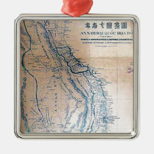 Antique Vietnamese map Metal Ornament