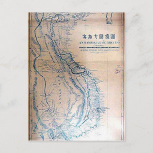 Antique Vietnamese map Postcard