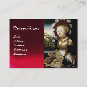 ANTIQUE VINEYARD GRAPES WINE TASTING RED WAX SEAL BUSINESS CARD