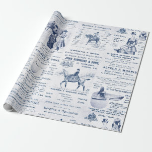 Antique Vintage Ephemera Lady Equestrian Ads  Wrapping Paper