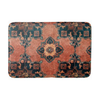 Antique Vintage Oriental Terracotta Persian Carpet