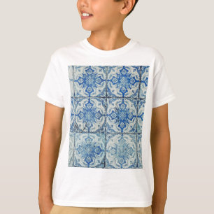 Antique Vintage Portuguese Tiles Pattern - Azulejo T-Shirt