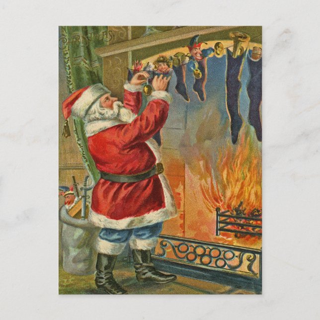 Antique, Vintage-Santa Christmas Postcard (Front)
