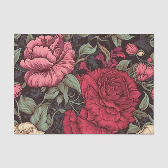 Antique Vintage Style Floral Decoupage Paper (Front)