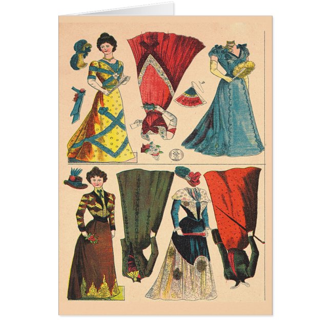 Antique Vintage Victorian paper dolls clothes set  (Front)