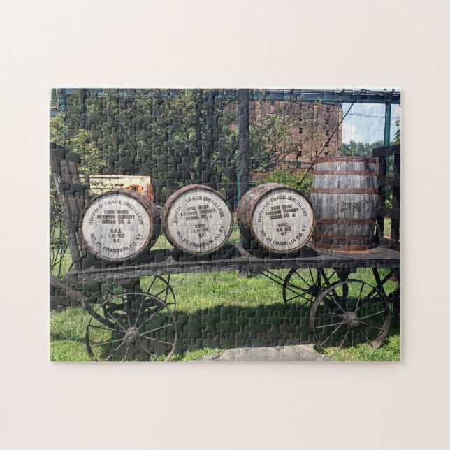 Antique Wagon with Bourbon Barrels Jigsaw Puzzle (Horizontal)