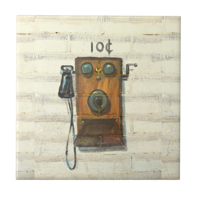 antique wall pay phone tile (Front)