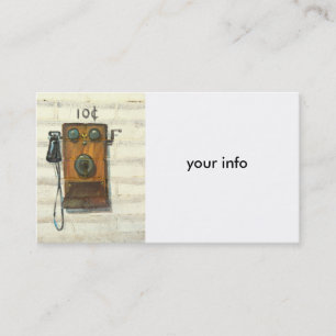 antique wall phone business card
