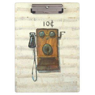 antique wall phone clipboard