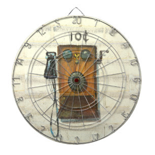 antique wall phone dartboard