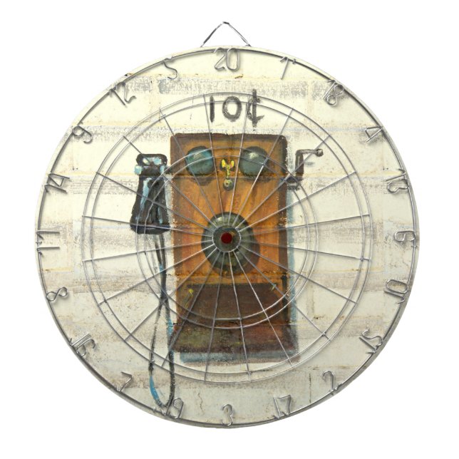 antique wall phone dartboard (Front)