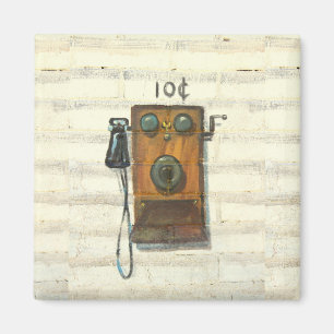 antique wall phone magnet