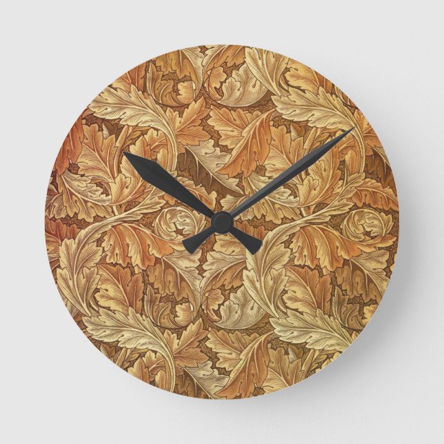 Antique Wallpaper Leaves - Acanthus Round Clock (Front)