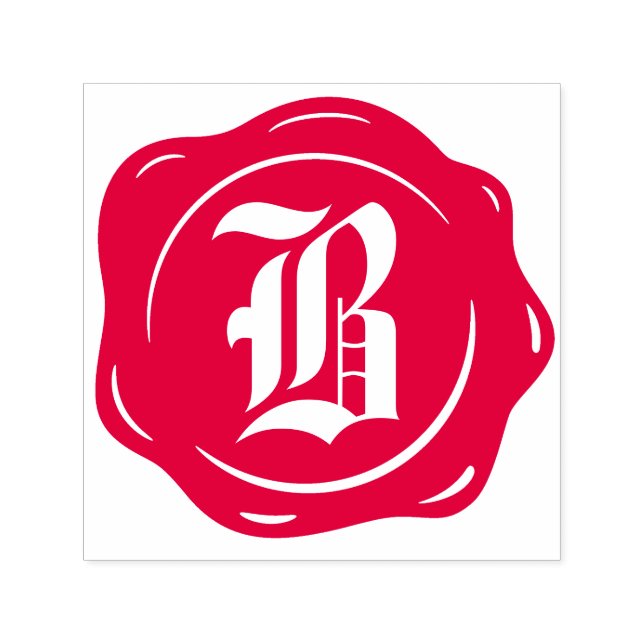 Antique Wax Seal Monogram Classic Initial Letter Self-inking Stamp (Design)