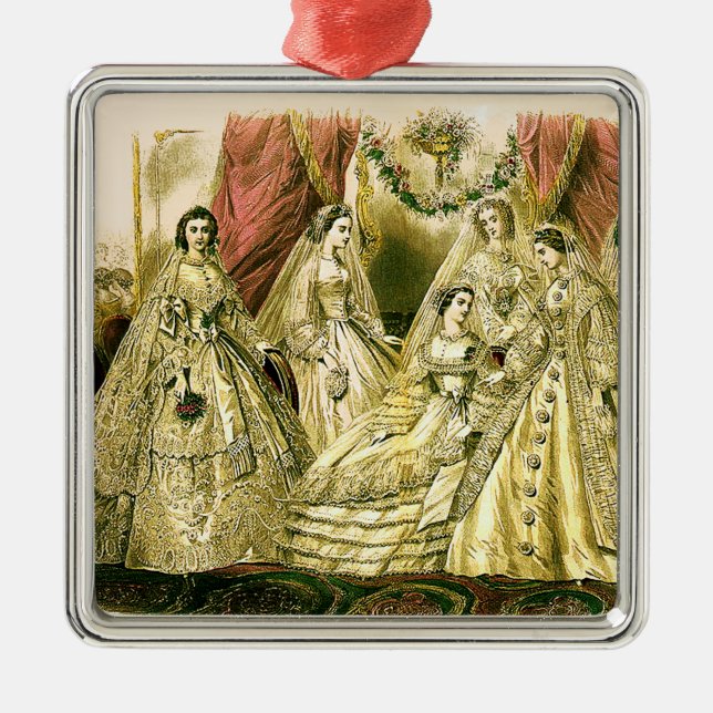 Antique Wedding Bridal Metal Ornament (Front)