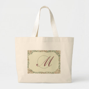 Antique Wedding Country Honeysuckle Large Tote Bag