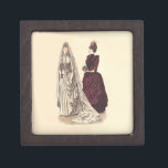 Antique Wedding Gift Box<br><div class="desc">This beautiful wedding illustration is from the 1800s, showing a bride and her bridesmaid getting ready for the wedding.</div>