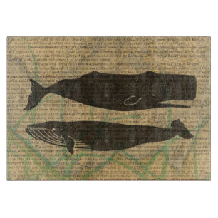 Antique Whale Nautical Sea Life Cutting Board