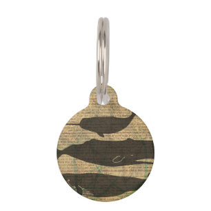 Antique Whale Nautical Sea Life Pet Tag