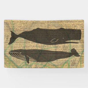  Antique Whale Nautical: Vintage Sea Life  Banner