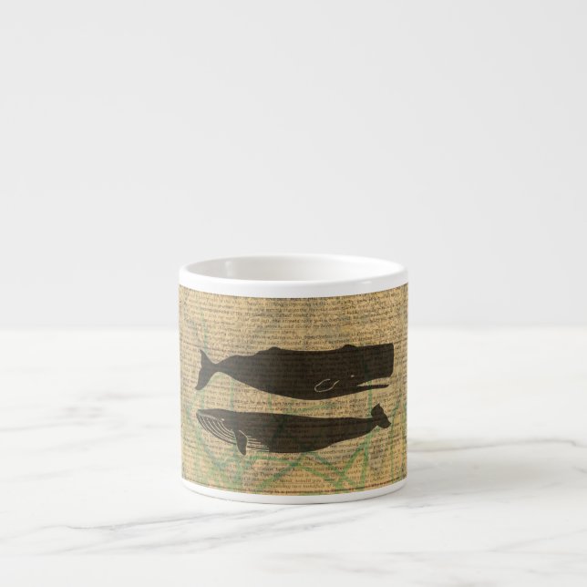  Antique Whale Nautical: Vintage Sea Life  Espresso Cup (Front)