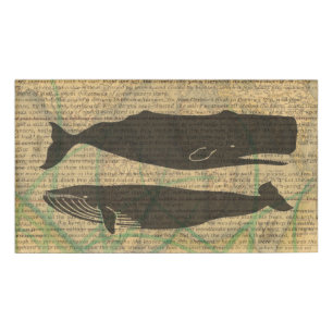  Antique Whale Nautical: Vintage Sea Life  Name Tag