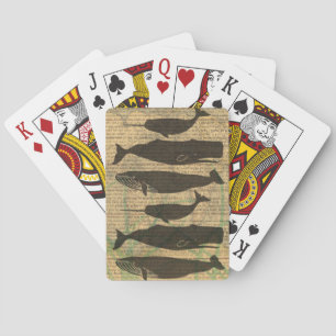  Antique Whale Nautical: Vintage Sea Life  Playing Cards