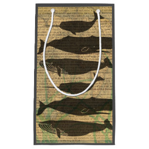  Antique Whale Nautical: Vintage Sea Life  Small Gift Bag