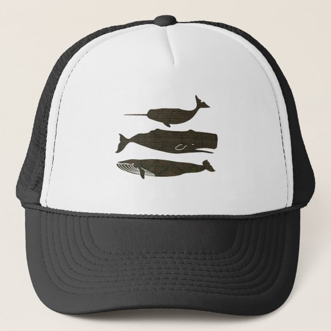  Antique Whale Nautical: Vintage Sea Life  Trucker Hat (Front)