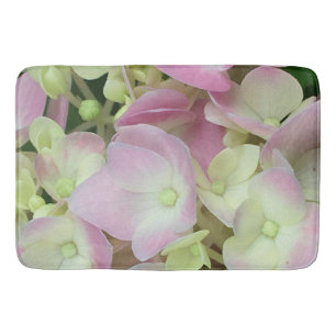 Antique White and Dusty Pink Hydrangea Petals Bath Mat