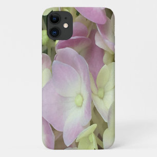 Antique White and Dusty Pink Hydrangea Petals iPhone 11 Case