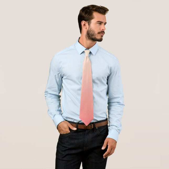 Antique White and Light Coral Ombre Pattern Tie (In Situ)