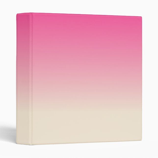 Antique White and Winter Sky Pink Ombre Pattern Binder (Front/Spine)