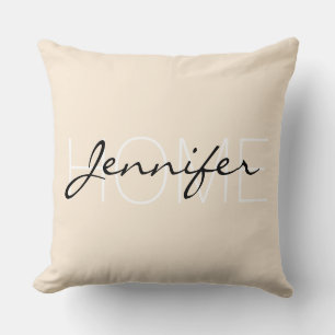 Antique white colour home monogram throw pillow